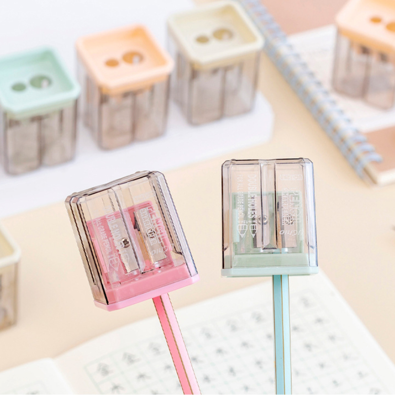 Cute Morandi Color Geometry Sharpener For Pencil - Image 3