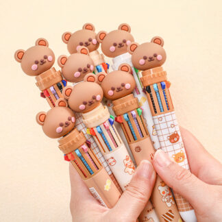 3PCS 0.5mm Ballpoint Silicone Cartoon Bear Pen