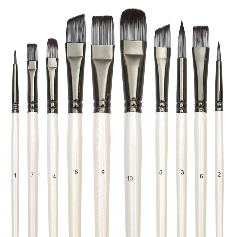 10 PCS Paint Brushes Set for Art Acrylic Watercolor - Image 2