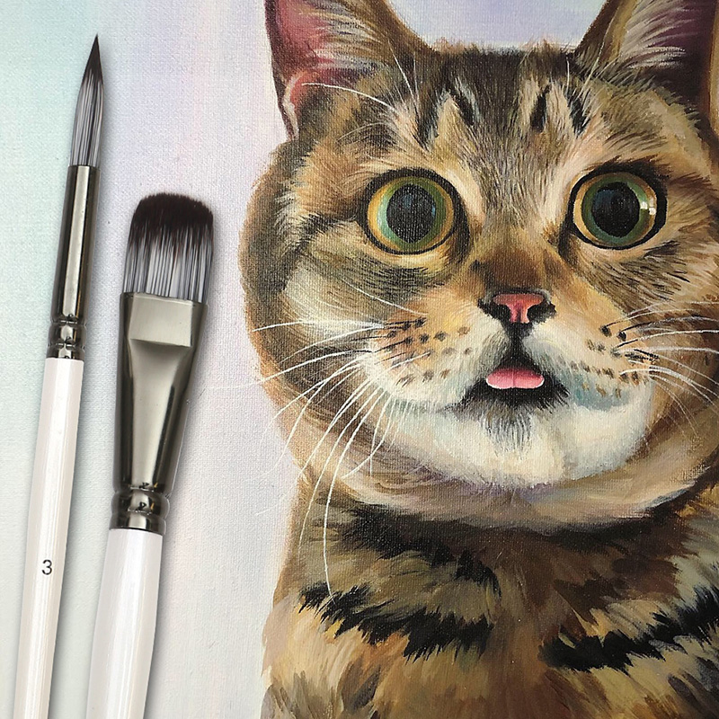 10 PCS Paint Brushes Set for Art Acrylic Watercolor - Image 3