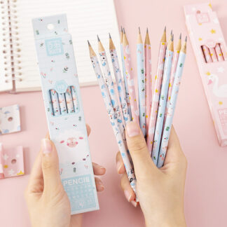 Wooden Pencil With Eraser Cute Cartoon Pencil