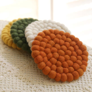 4PCS Handmade Wool Round Cup Coaster