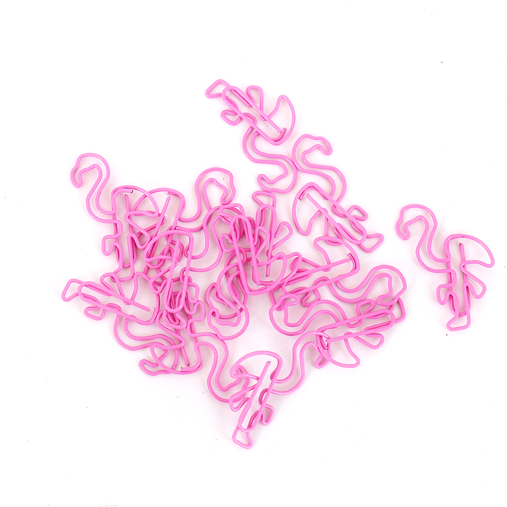 12 PCS/ Lot Metal Flamingo Bookmark Planner Paper Clips - Image 2