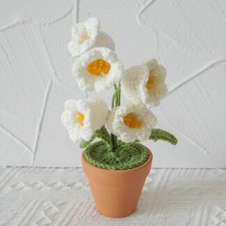 Bouquet Potted Hand-Knitted Bell Orchid Flower