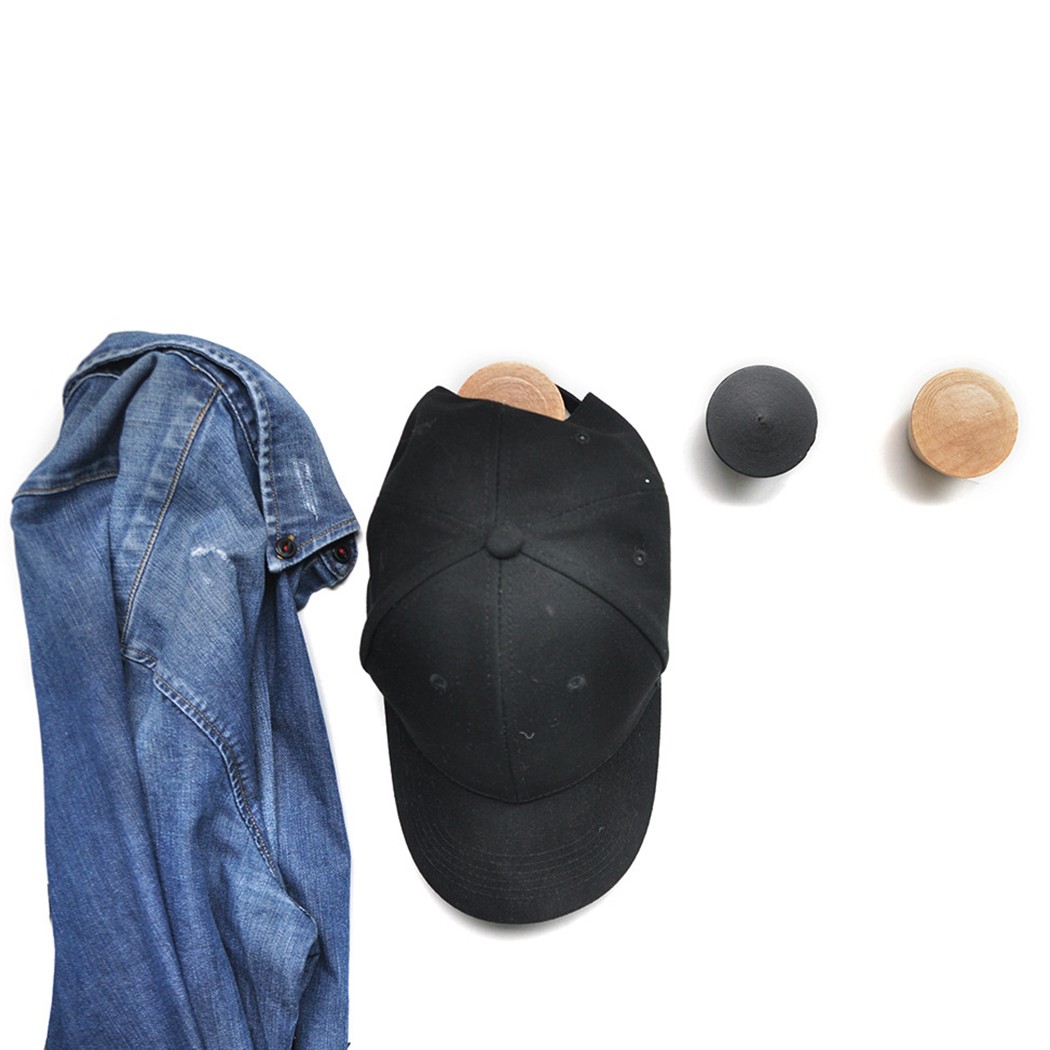 Round Clothes Hanger Natural Wood Wall Racks - Image 6