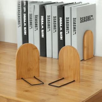 1 Pair Nature Bamboo Bookends
