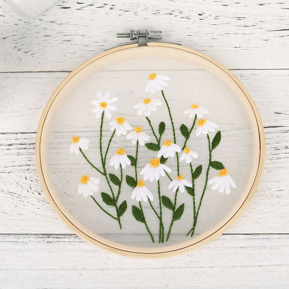 1Set Embroidery DIY Flowers Painting Full Needlework - Image 2