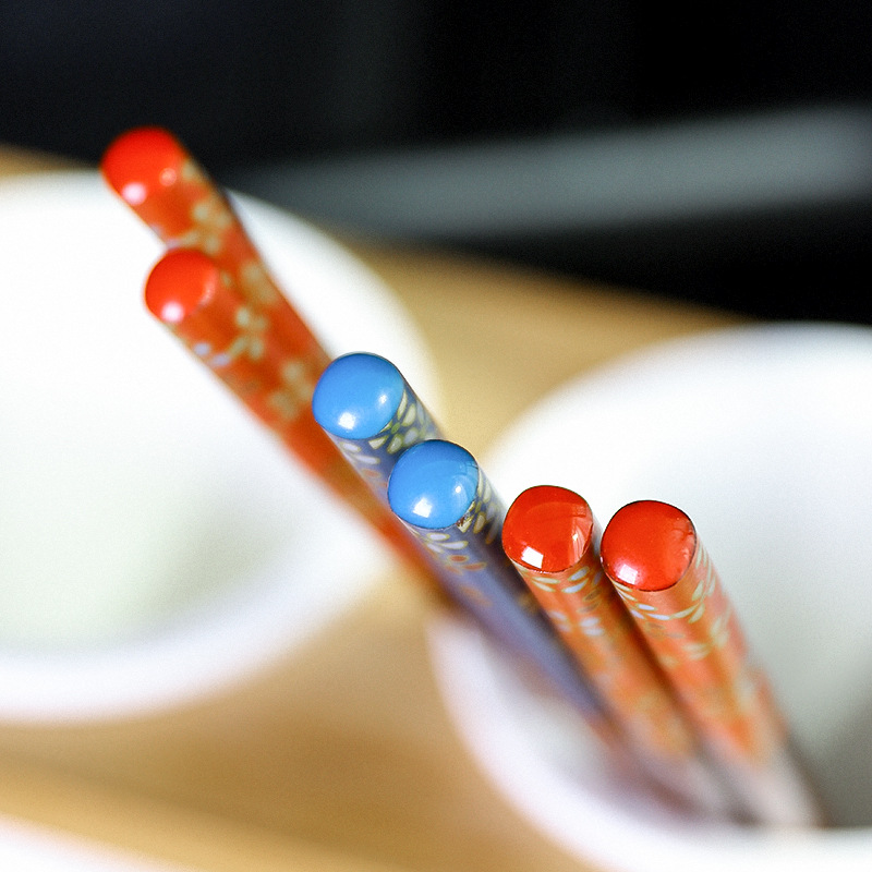 2 Pairs Wooden Plum Reusable Pointed Chopsticks - Image 5