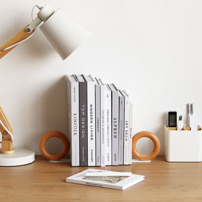 Solid Wood Stand Holder Shelf Book Ends