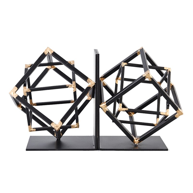 2 Pack Geometric Shelf Decor Cubic Shape Books Organizer - Image 3