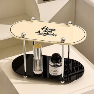 2 Tier Acrylic Bathroom Luxury Shelves Storage Rack