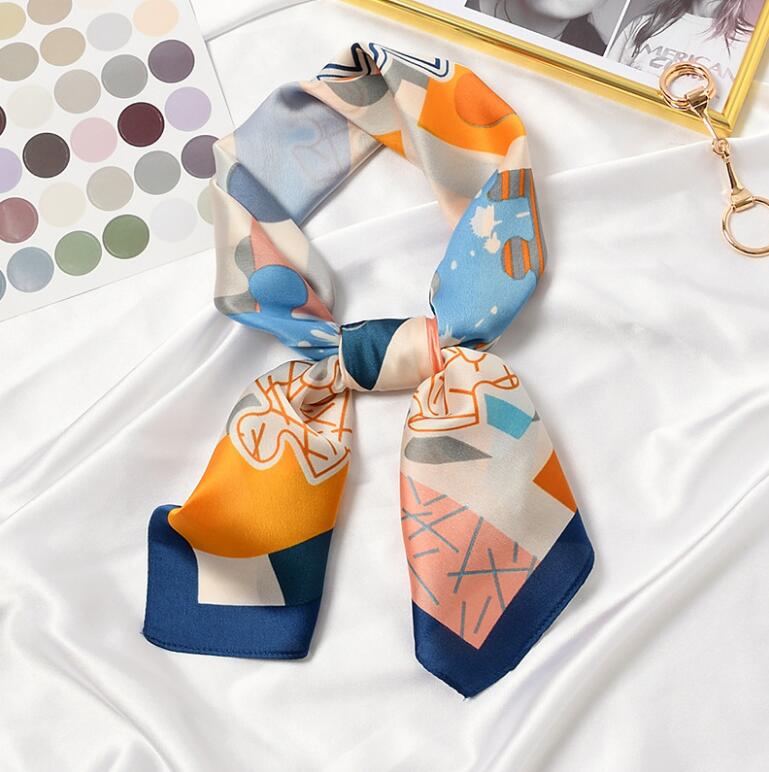 Elegant Puzzle Print Square Women Scarf Bandana Hairband