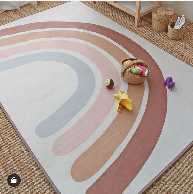 Nordic Style Rainbow Carpet CreepIng Pad Mat Rugs - Image 2