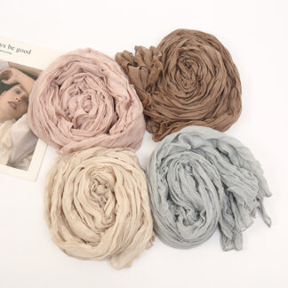 Wrinkle Bubble Cotton Women Scarf
