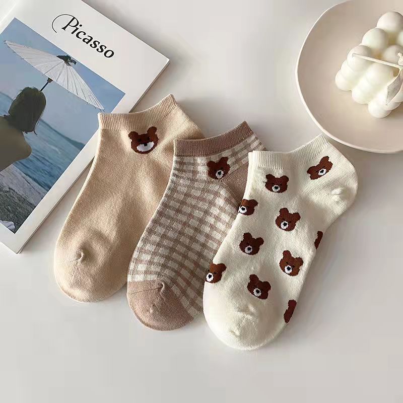 Cute Cartoon Bear Women Ankle Socks - Image 2
