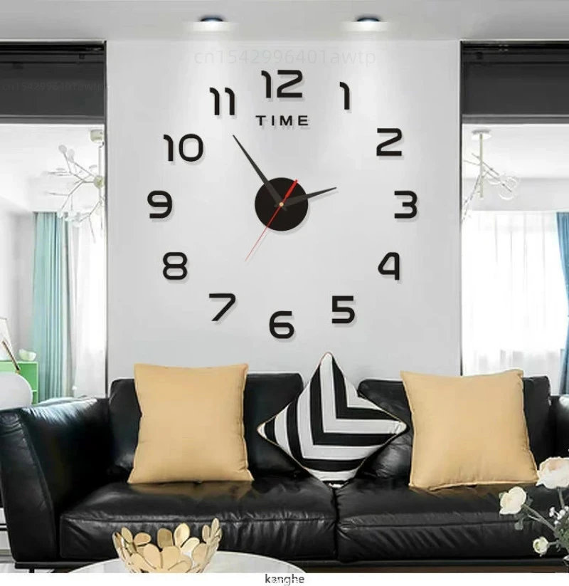 3D Mirror Number Wall Clock - Image 2