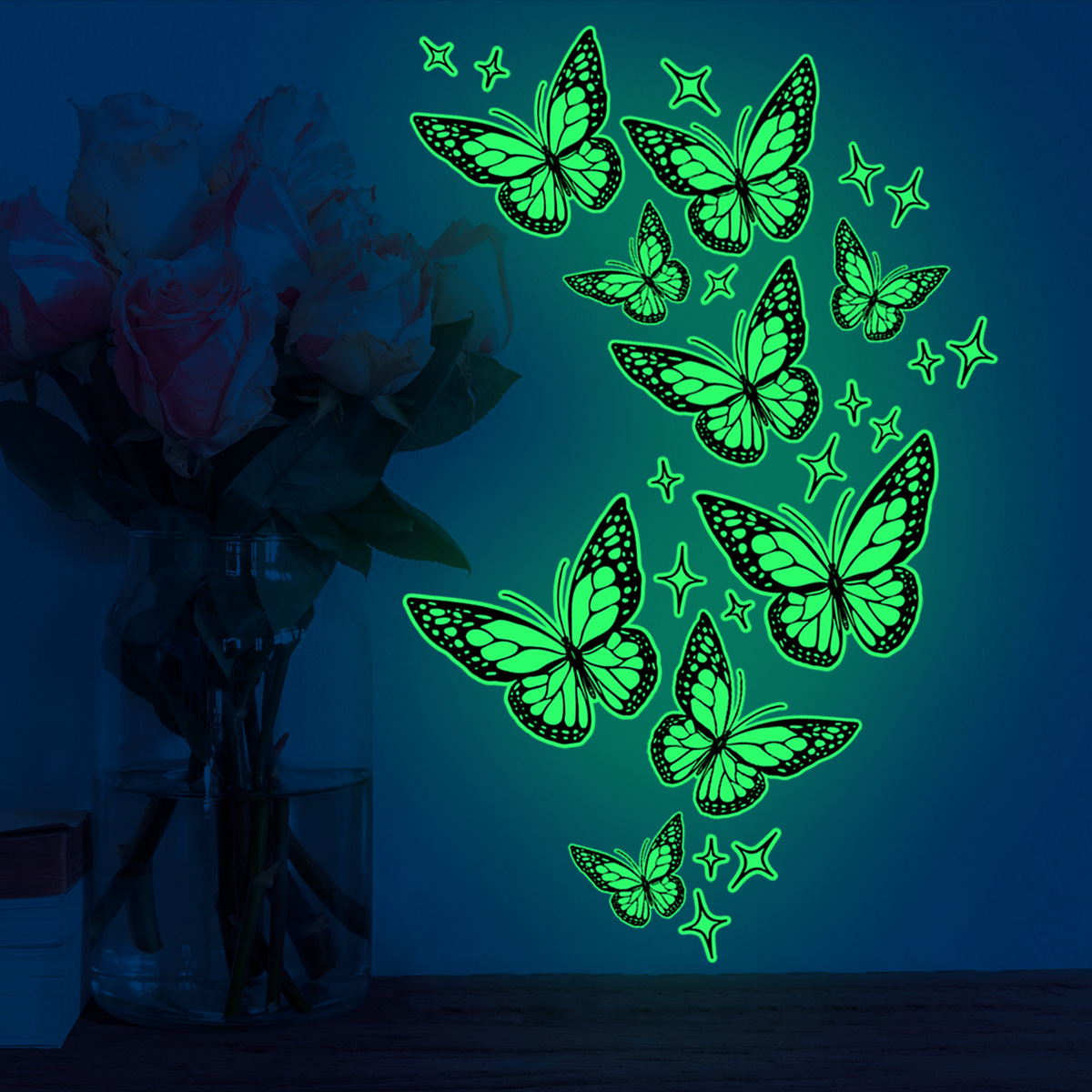 21*29cm Green Luminous PVC Butterfly Wall Stickers - Image 2