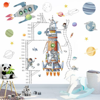 Space Rocket Removable PVC Wall Stickers for Kids Room Decor
