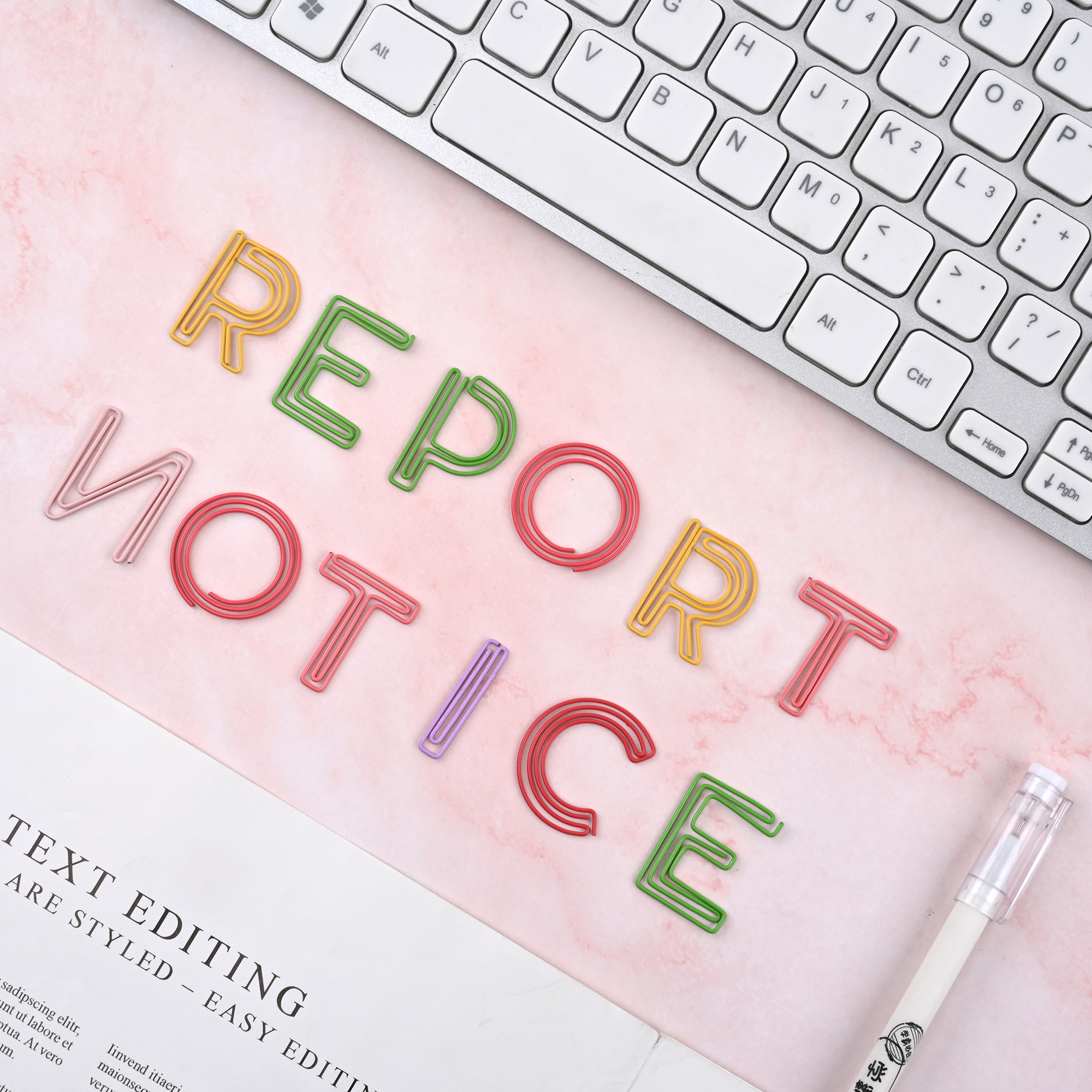 26PCS Cute Metal Alphabet Paper Clips Stationery Set - Image 3