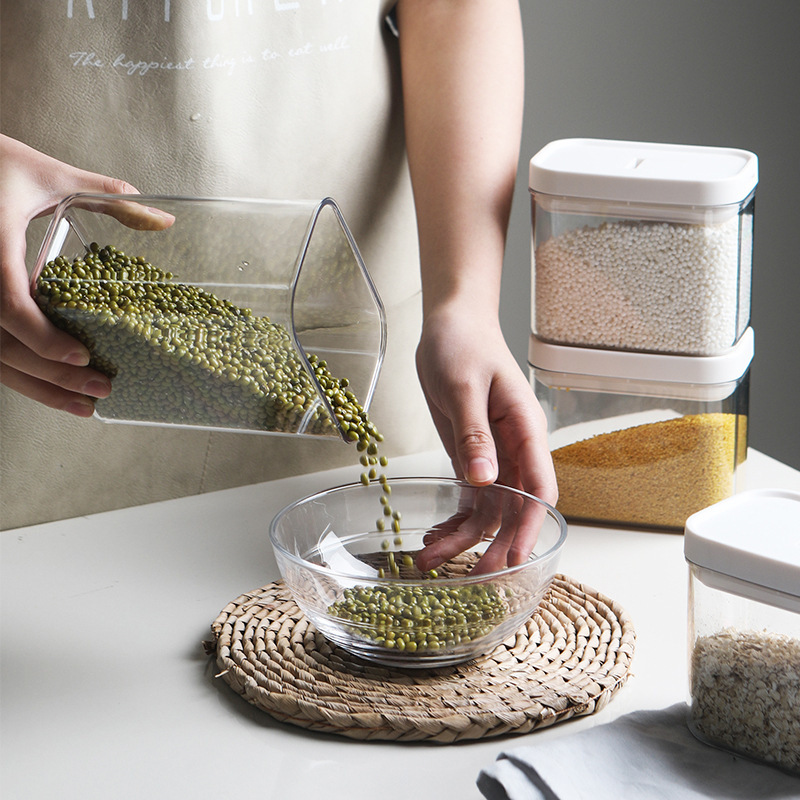 4 Pcs/Set Kitchen Storage Boxes Transparent Glass Sealed - Image 3