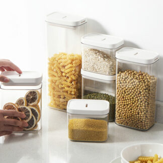 4 Pcs/Set Kitchen Storage Boxes Transparent Glass Sealed