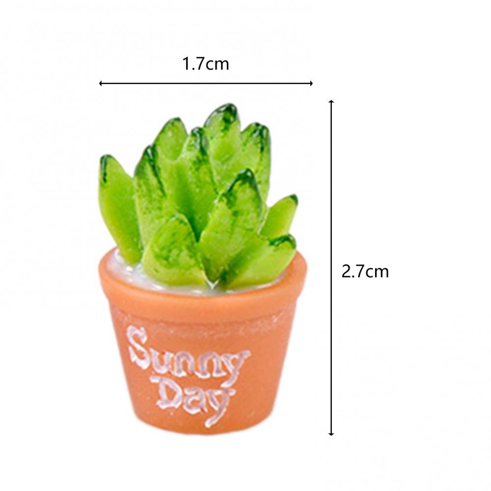 Cute Resin Mini Cactus Pot Decoration 2pcs - Image 3