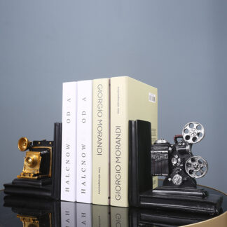 Resin Bookend Figurines Sculpture Retro Camera Book Stand