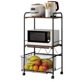 3 Tier Rolling Utility Cart Kitchen Trolley Shelves