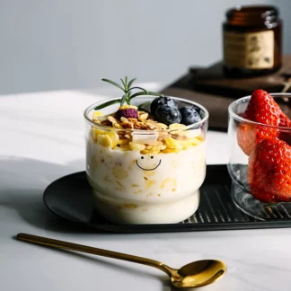 Transparent Smile Heart Pattern Coffee Glass Cup