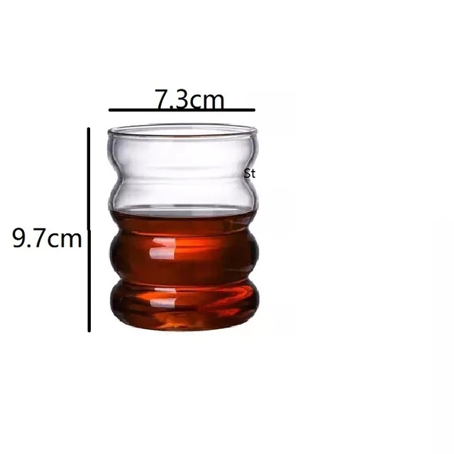 300ml Wave Shape Glass Cup Water Bottle, Transparent - Image 2