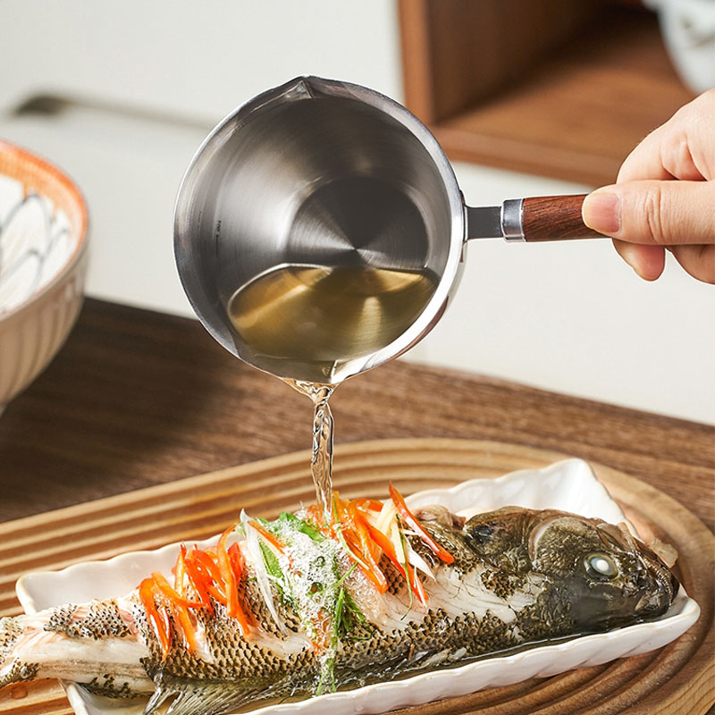 200 ml 304 Stainless Steel Multipurpose Hot Oil Pan, Mini Milk Pan