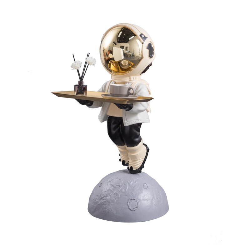 Resin Astronaut Sculpture Home Key Storage Tray Decoration