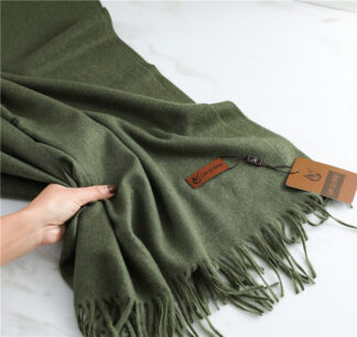 Solid Thick Cashmere Scarf with Tassel Scarves