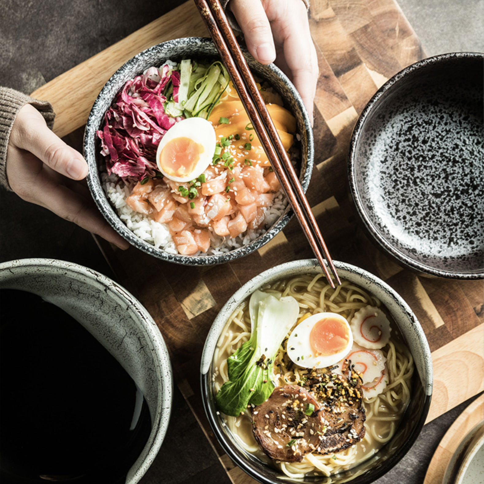 Creative Japanese Instant Noodle Bowls, Set of 3 - Image 3