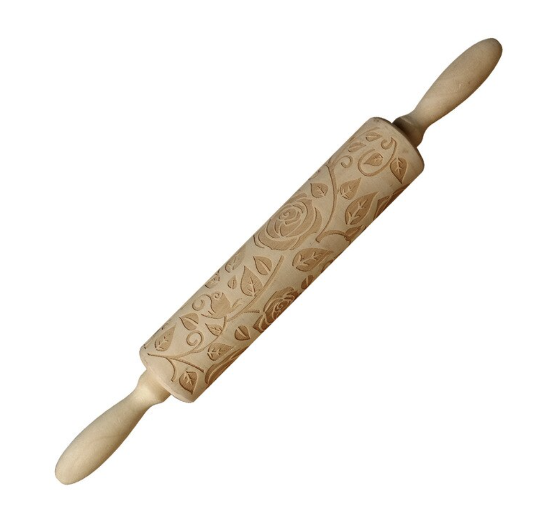 Wooden Rolling Pin Embossing Baking Tool - Image 3