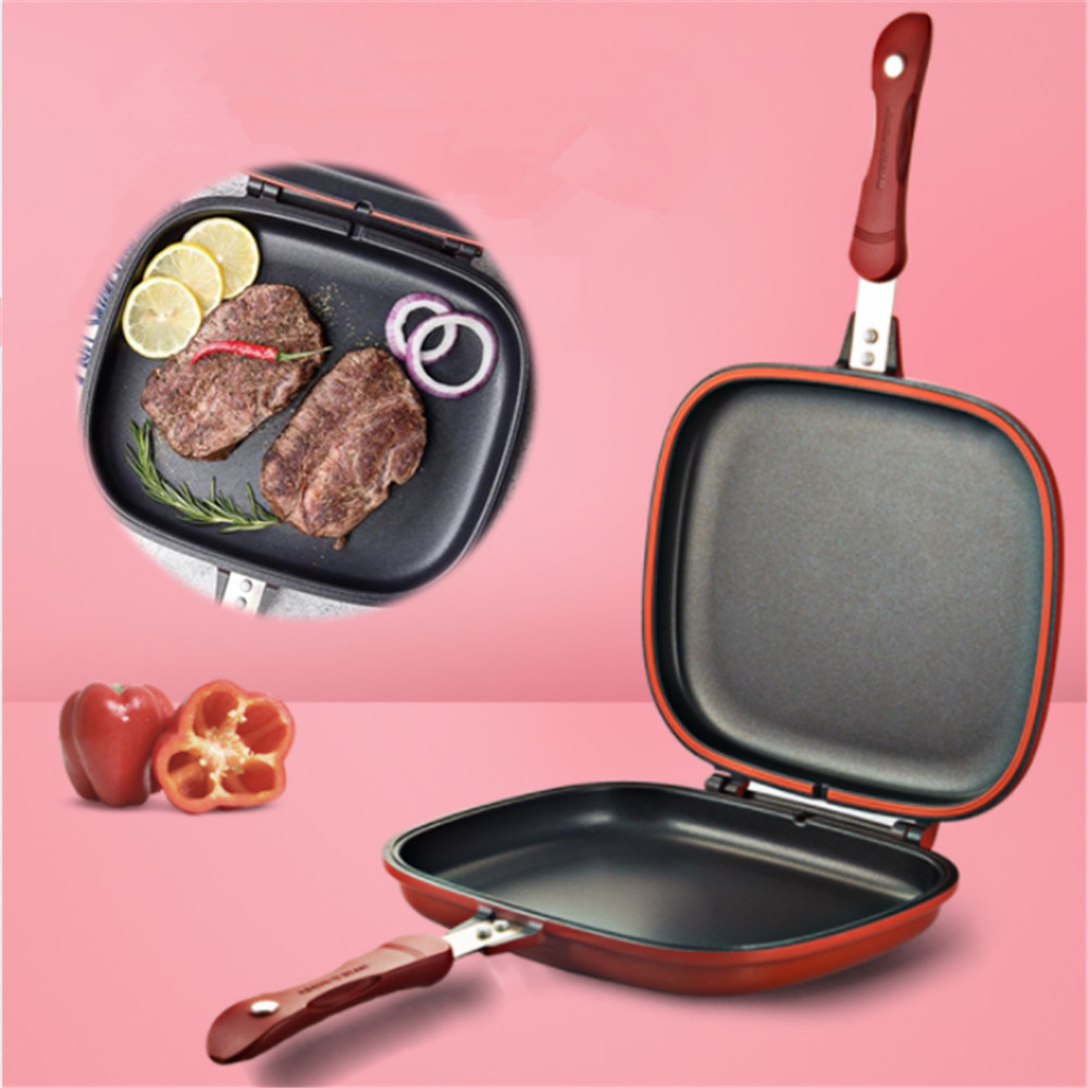 32cm Double-Sided Non-Stick Skillet Grill Pan - Image 2