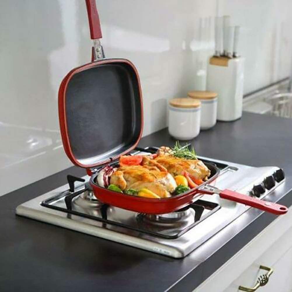 32cm Double-Sided Non-Stick Skillet Grill Pan