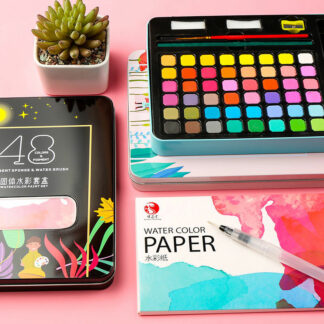 36/48 Colors Watercolor Paint in Box With Paint Brush