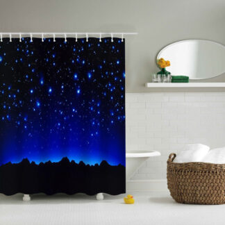 3D Beautiful Starry Night View Shower Curtain