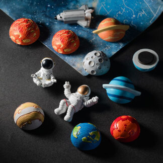 13PCS 3D Happy Astronaut Planet Series Refrigerator Stickers