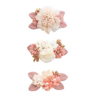 3Pcs Baby Girls Head-wear Princess Pink Flower Hairpin
