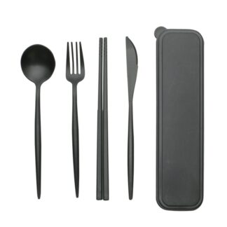 4PCS/Set Cutlery Tableware Travel Kit With Box