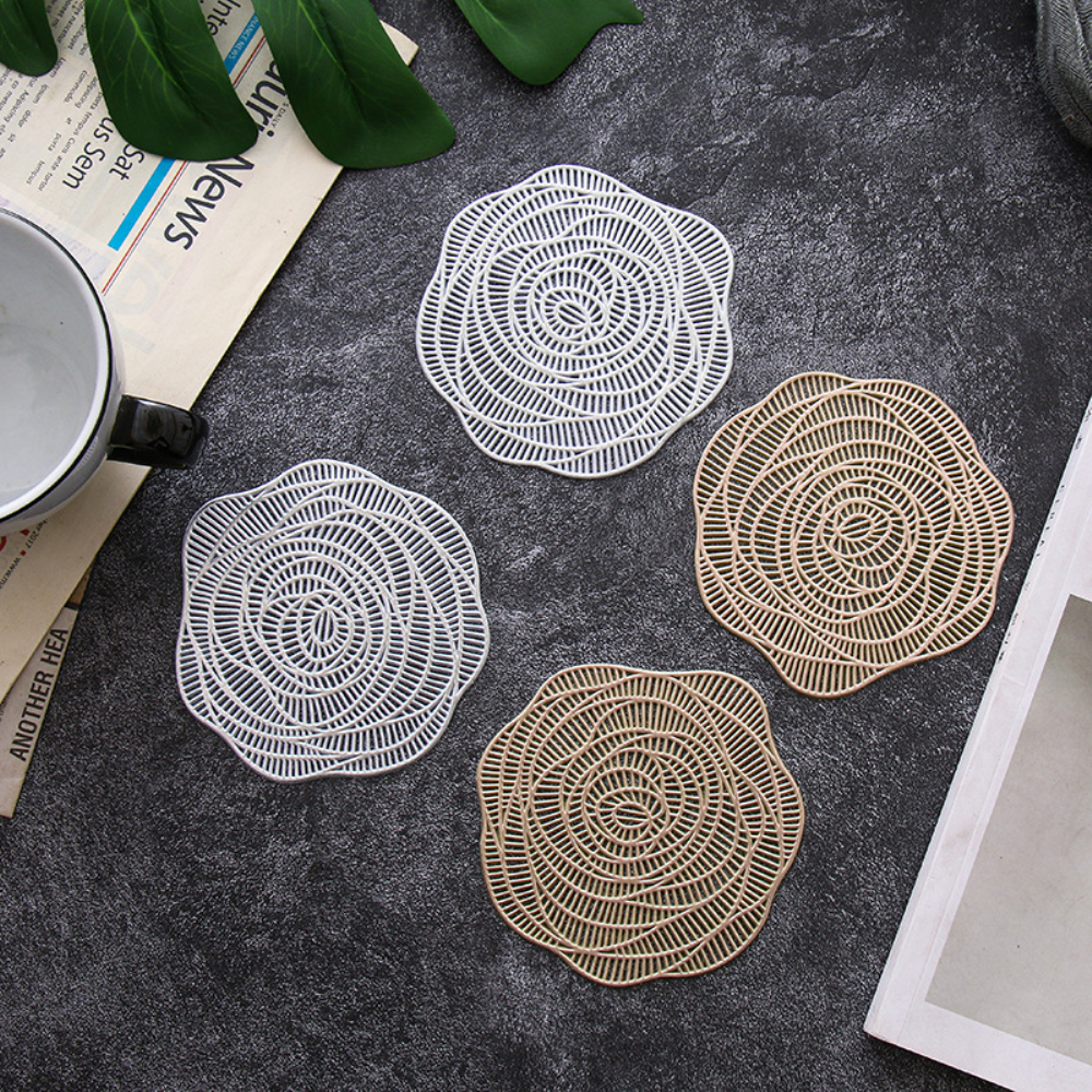 4pcs Cup Coaster PVC Pad Anti Slip Insulation - Image 2