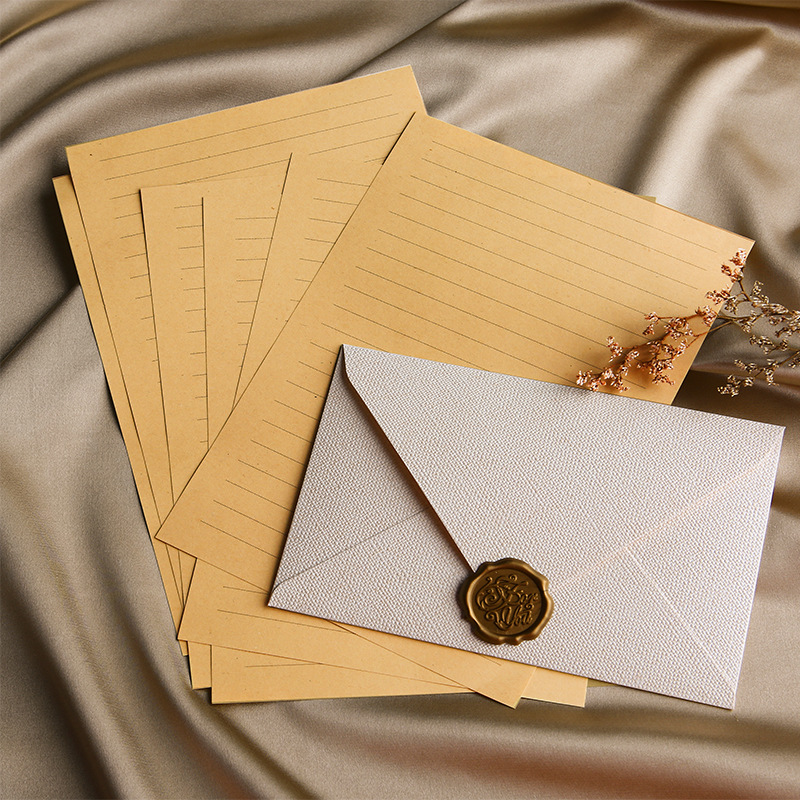 10pcs Vintage White Linen Envelopes - Image 4