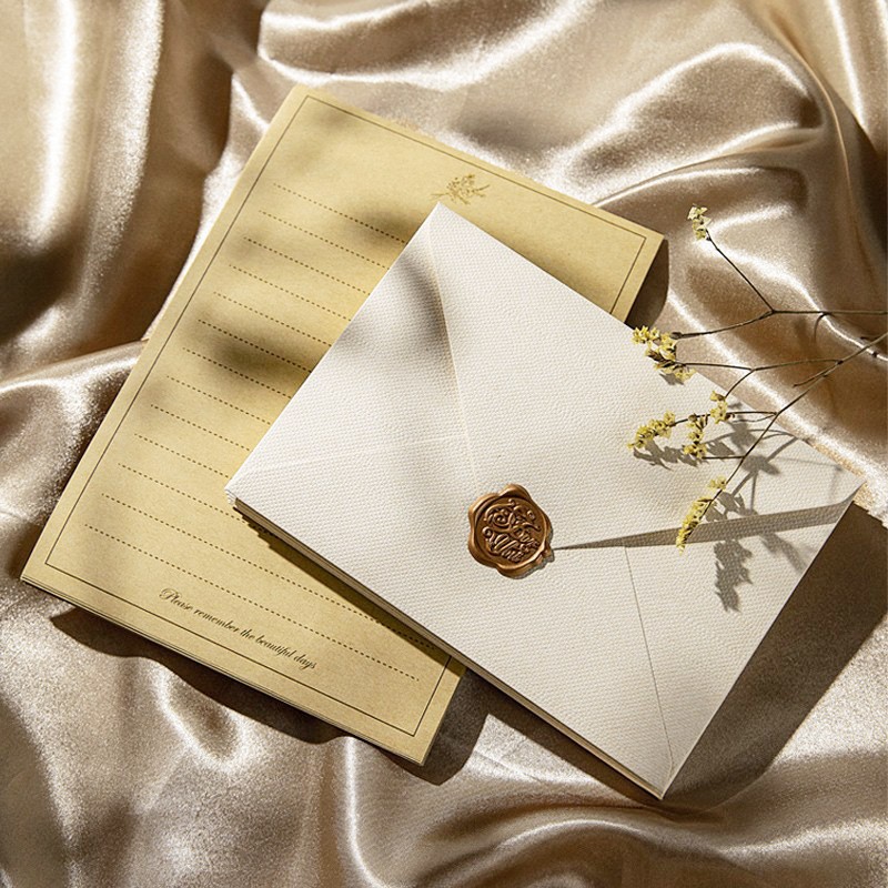 10pcs Vintage White Linen Envelopes - Image 6