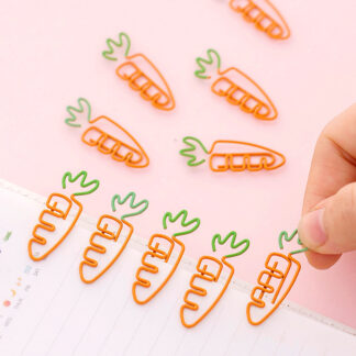 5 pcs/lot Creative Kawaii Carrot Shaped Metal Paper Clip Bookmark
