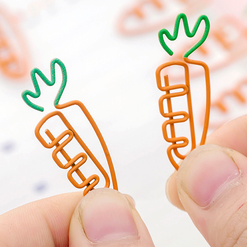 5 pcs/lot Creative Kawaii Carrot Shaped Metal Paper Clip Bookmark - Image 4