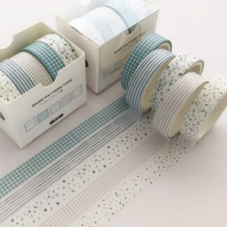 5Pcs/Set Washi Tape Cute Adhesive Solid Color Basic Style