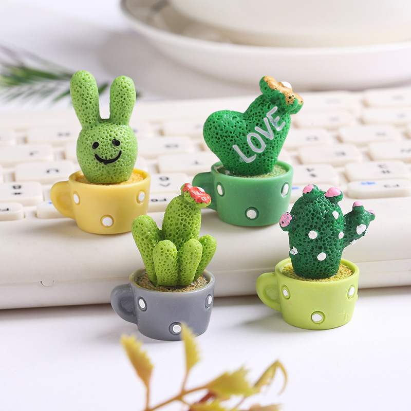 Cactus Mini Potted Miniatures Ornaments, 4Pcs - Image 2