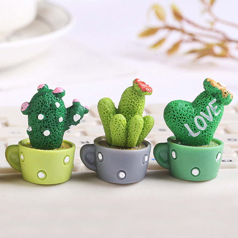 Cactus Mini Potted Miniatures Ornaments, 4Pcs - Image 3